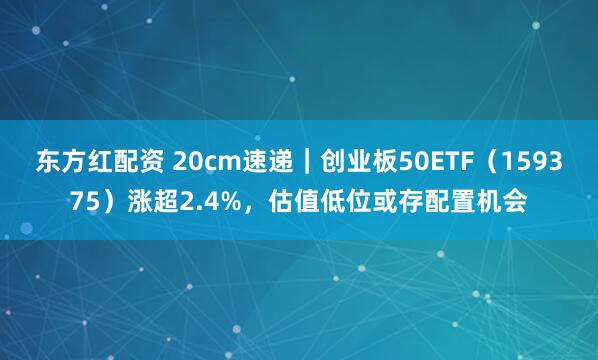 东方红配资 20cm速递｜创业板50ETF（159375）涨超2.4%，估值低位或存配置机会